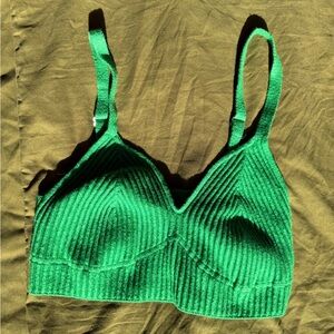 Wild Fable Vibrant Green Ribbed Bralette